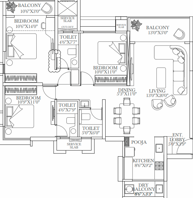 Codename Westar Wakad 3BHK Image